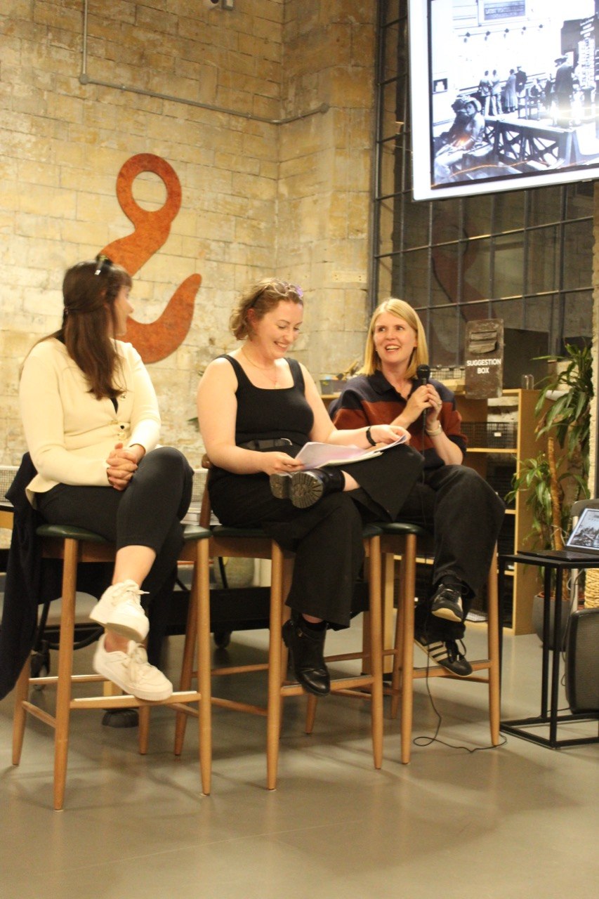 A Bath Design Society panel talk on stage
