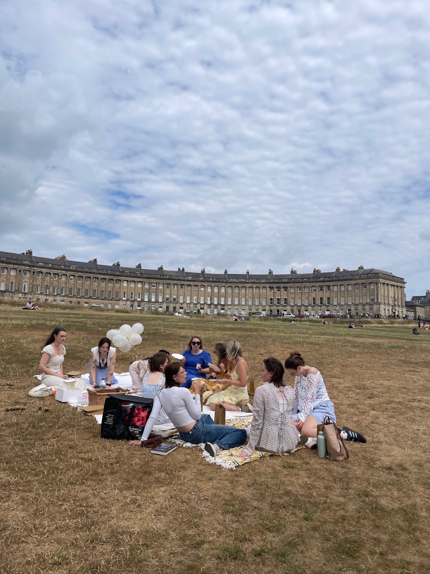 Bath Coffee Girls sharing a picnic at the Royal Crescent